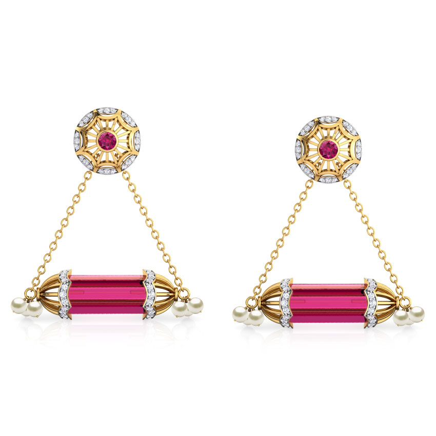 Hawa Gulabi Jharokha Drop Earrings