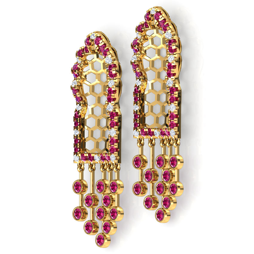 Hawa Lattice Gemstone Drop Earrings Hawa Lattice Gemstone Drop Earrings