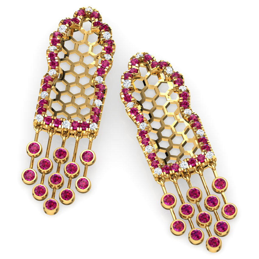 Hawa Lattice Gemstone Drop Earrings Hawa Lattice Gemstone Drop Earrings