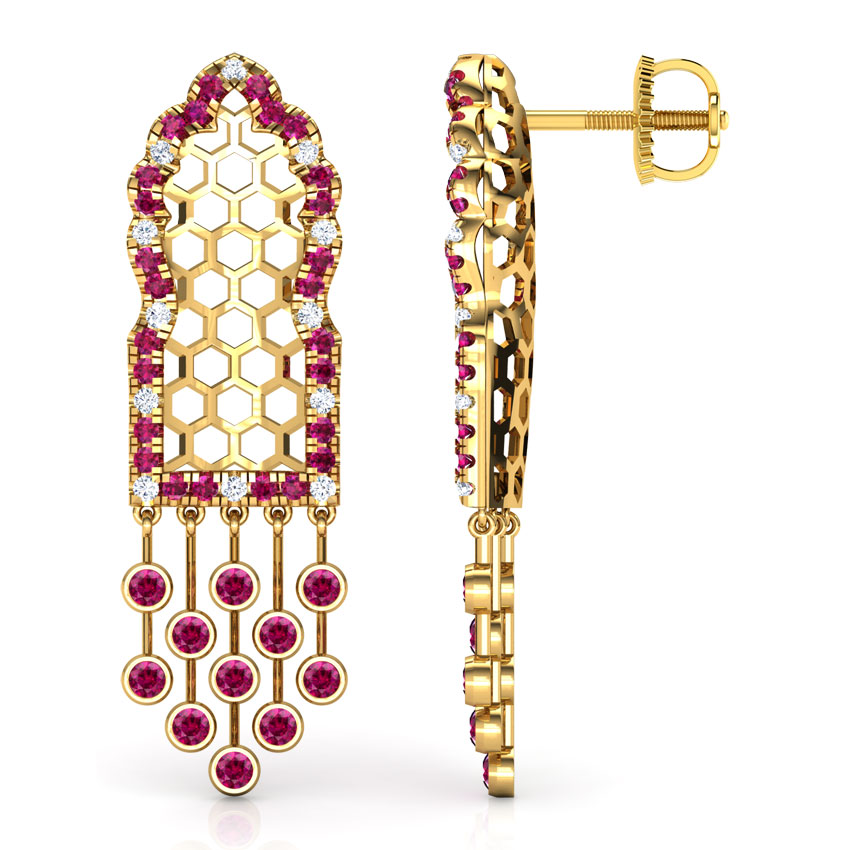 Hawa Lattice Gemstone Drop Earrings Hawa Lattice Gemstone Drop Earrings