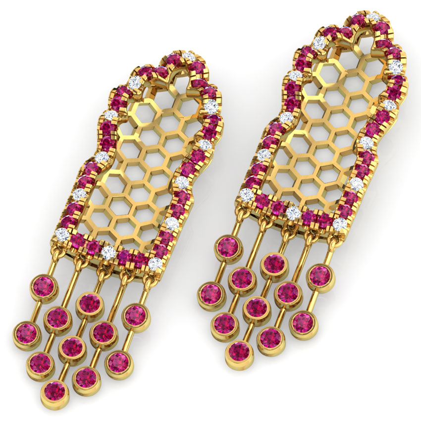 Hawa Lattice Gemstone Drop Earrings Hawa Lattice Gemstone Drop Earrings