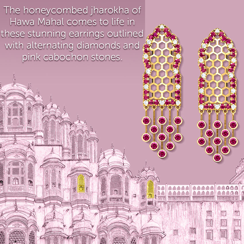 Hawa Lattice Gemstone Drop Earrings Hawa Lattice Gemstone Drop Earrings