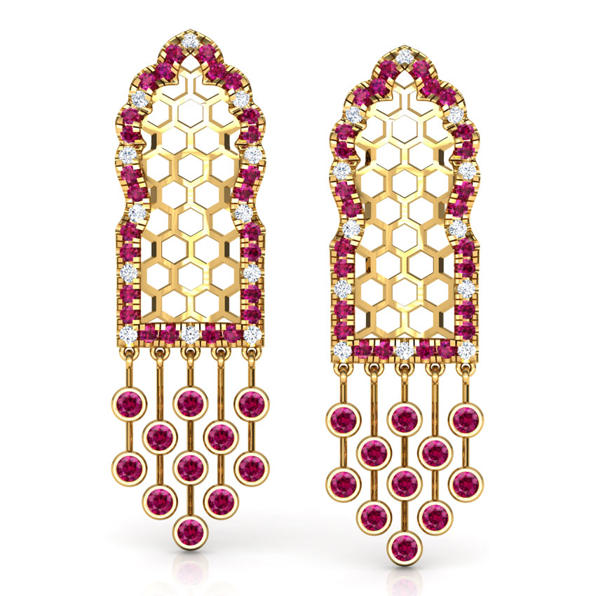 Hawa Lattice Gemstone Drop Earrings Hawa Lattice Gemstone Drop Earrings