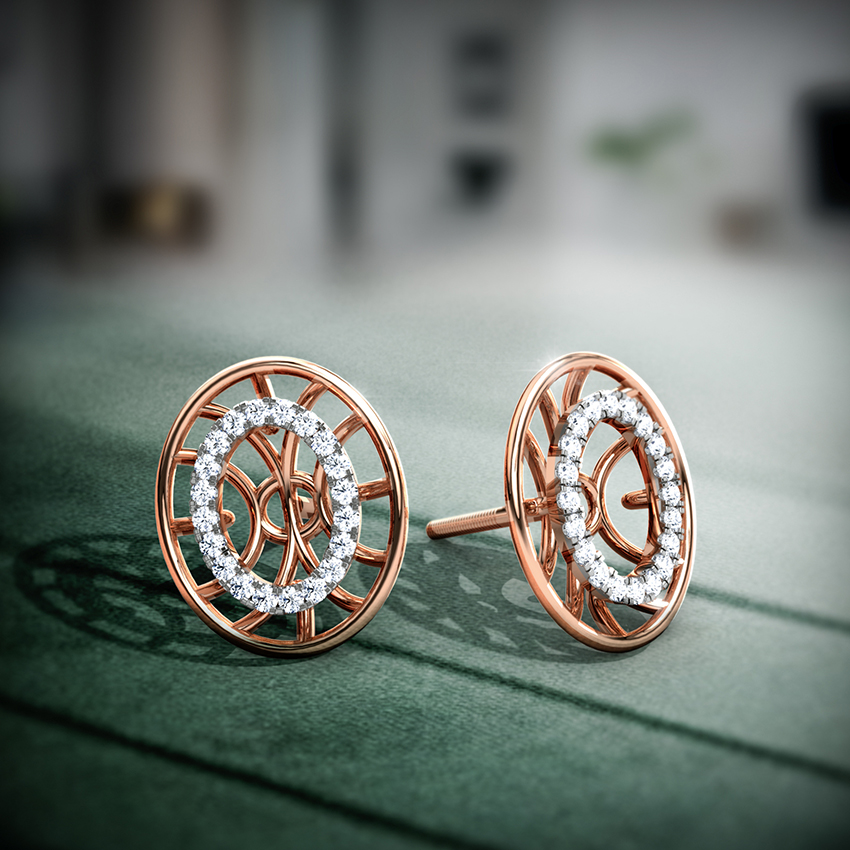 Bhavan Circular Diamond Stud Earrings Bhavan Circular Diamond Stud Earrings