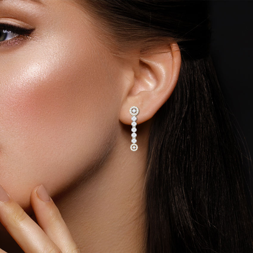 Encircle Diamond Drop Earrings