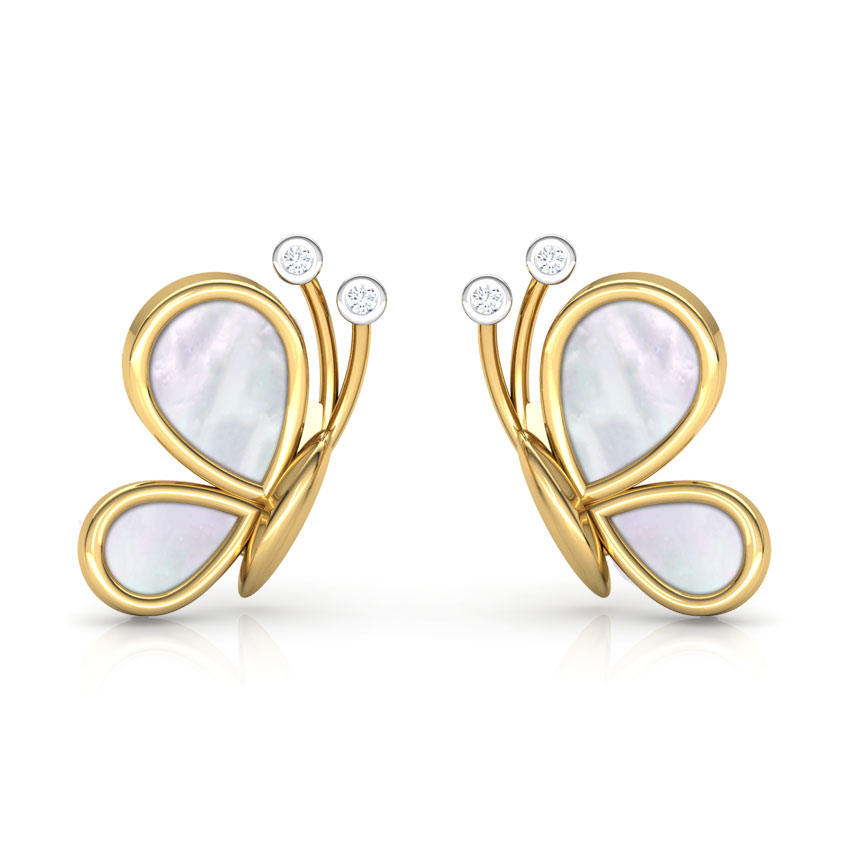 Butterfly Mother of Pearl Stud Earrings