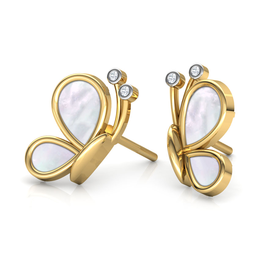 Butterfly Mother of Pearl Stud Earrings