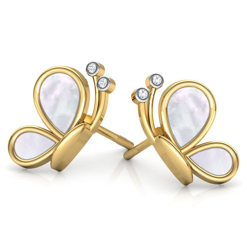 Butterfly Mother of Pearl Stud Earrings