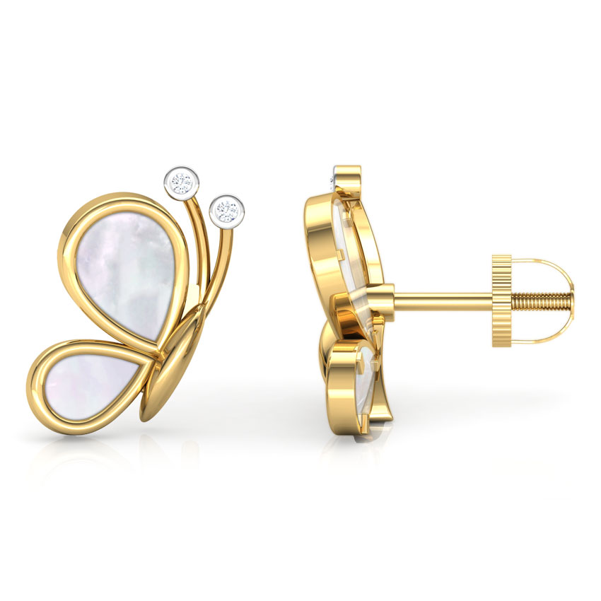 Butterfly Mother of Pearl Stud Earrings