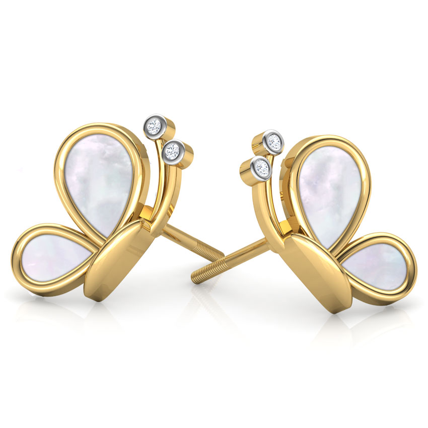 Butterfly Mother of Pearl Stud Earrings