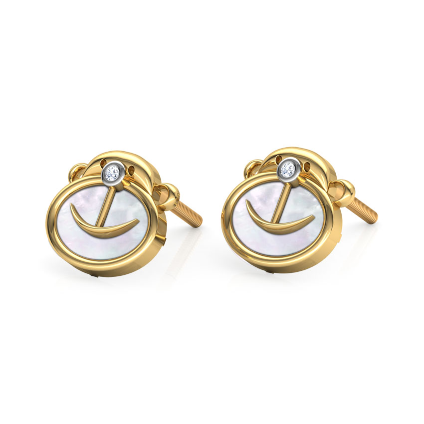 Monkey Mother of Pearl Stud Earrings