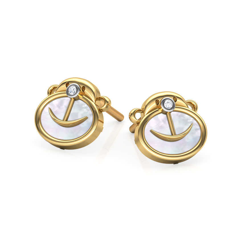 Monkey Mother of Pearl Stud Earrings