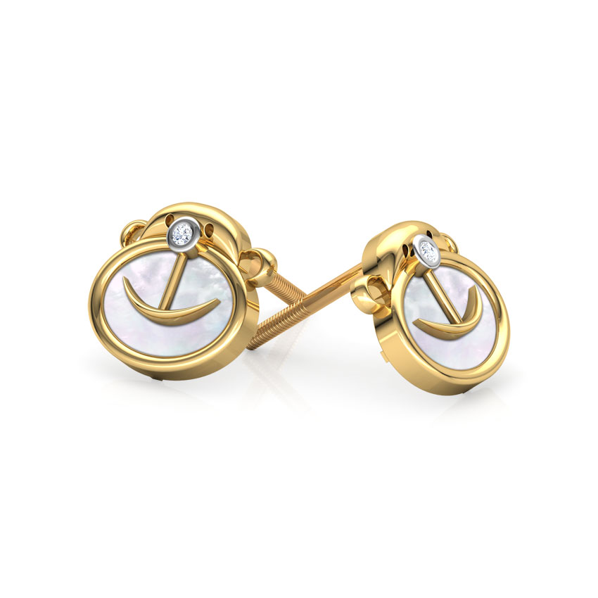 Monkey Mother of Pearl Stud Earrings