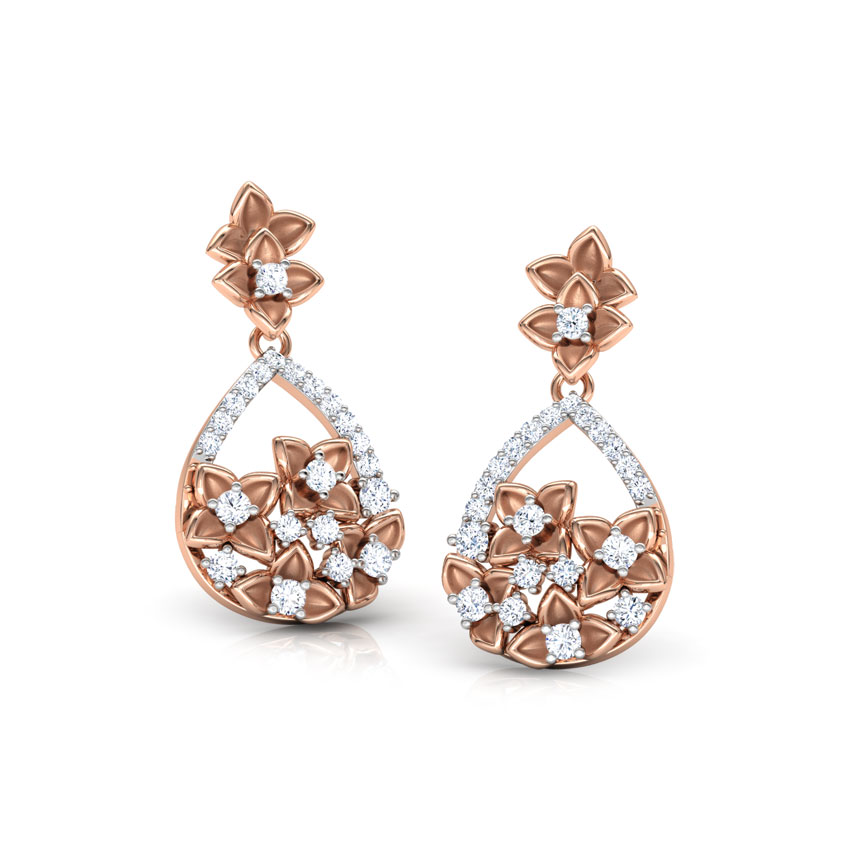 Freesia Floral Diamond Drop Earrings Freesia Floral Diamond Drop Earrings
