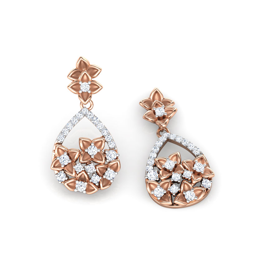 Freesia Floral Diamond Drop Earrings Freesia Floral Diamond Drop Earrings