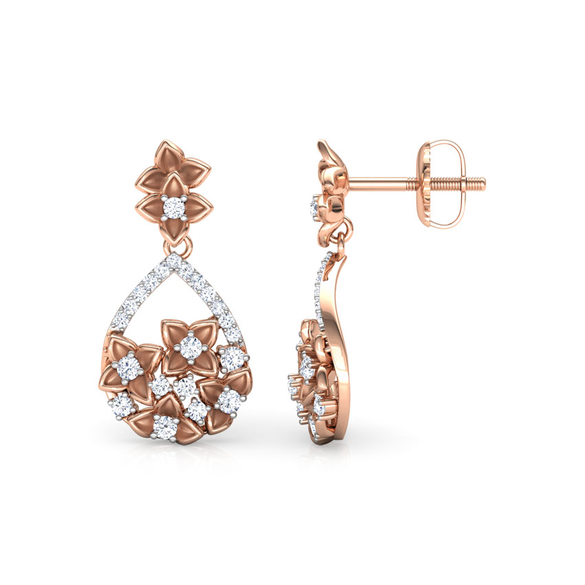 Freesia Floral Diamond Drop Earrings Freesia Floral Diamond Drop Earrings