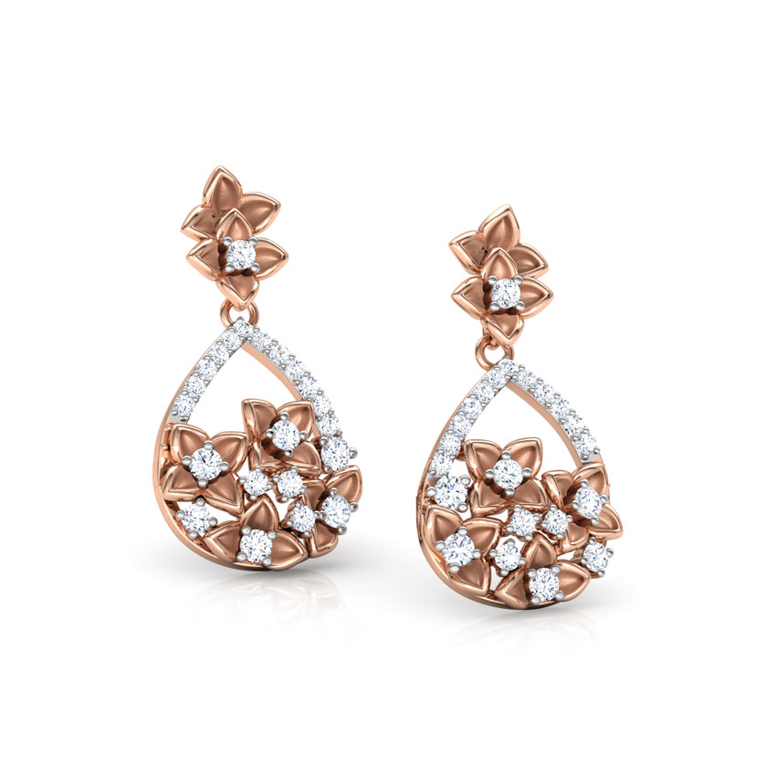 Freesia Floral Diamond Drop Earrings Freesia Floral Diamond Drop Earrings