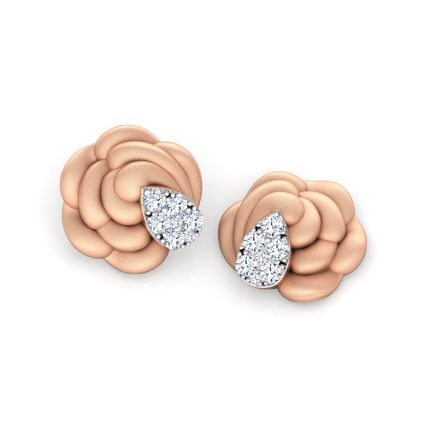 Camellia Floret Diamond Stud Earrings Camellia Floret Diamond Stud Earrings