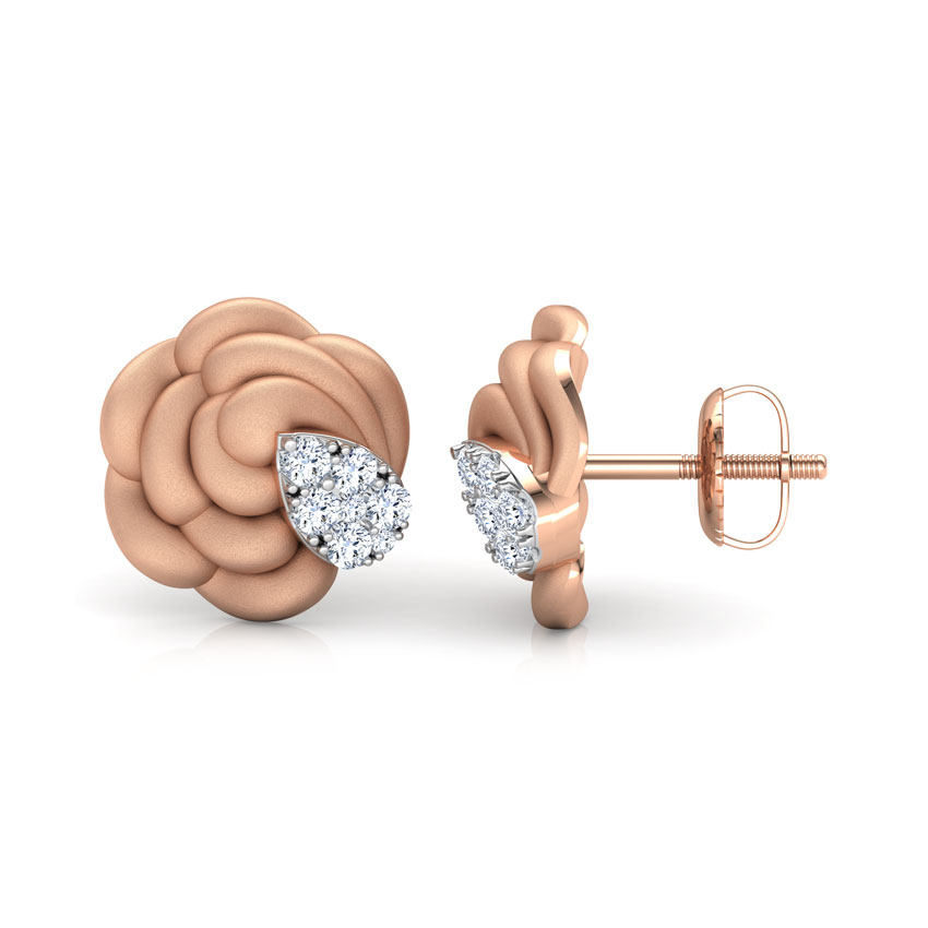 Camellia Floret Diamond Stud Earrings Camellia Floret Diamond Stud Earrings