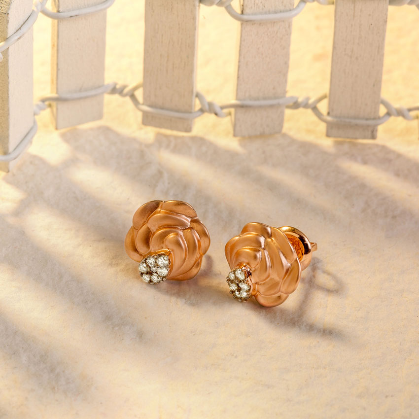 Camellia Floret Diamond Stud Earrings Camellia Floret Diamond Stud Earrings