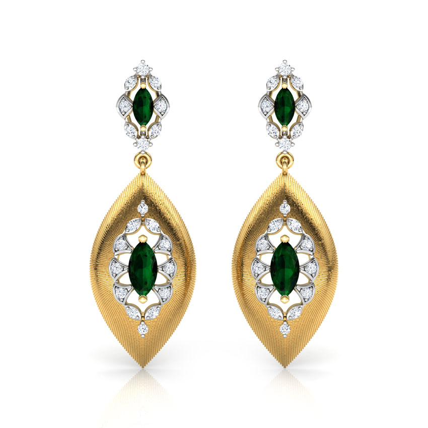 Marquise Brocade Drop Earrings