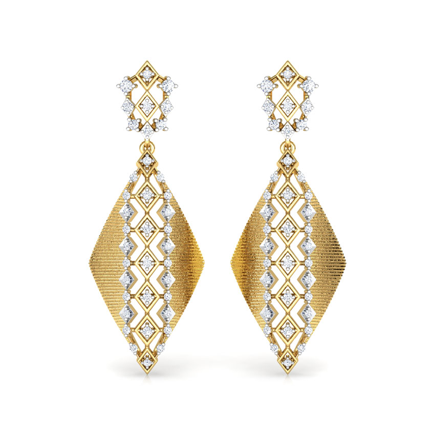 Sleek Quad Brocade Drop Earrings
