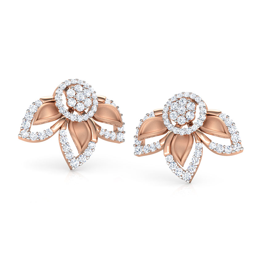 Clematis Floret Diamond Stud Earrings