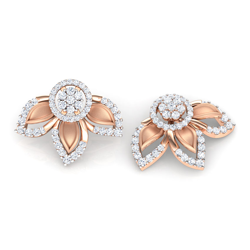 Clematis Floret Diamond Stud Earrings