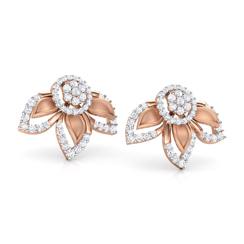 Clematis Floret Diamond Stud Earrings