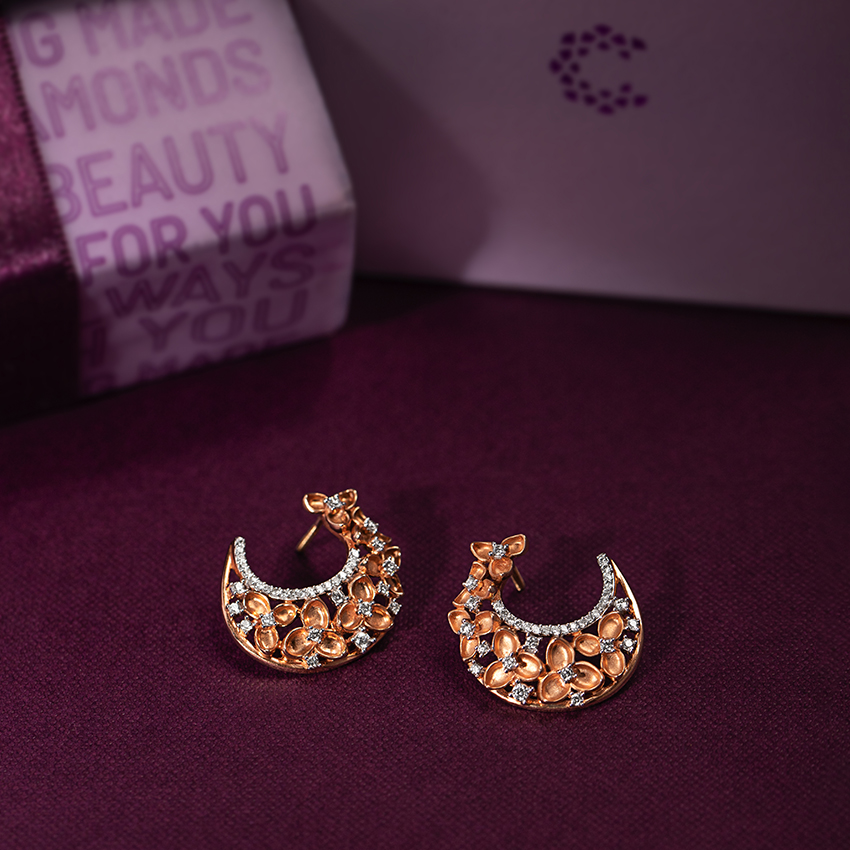 Crescent Bouquet Diamond Chand Bali