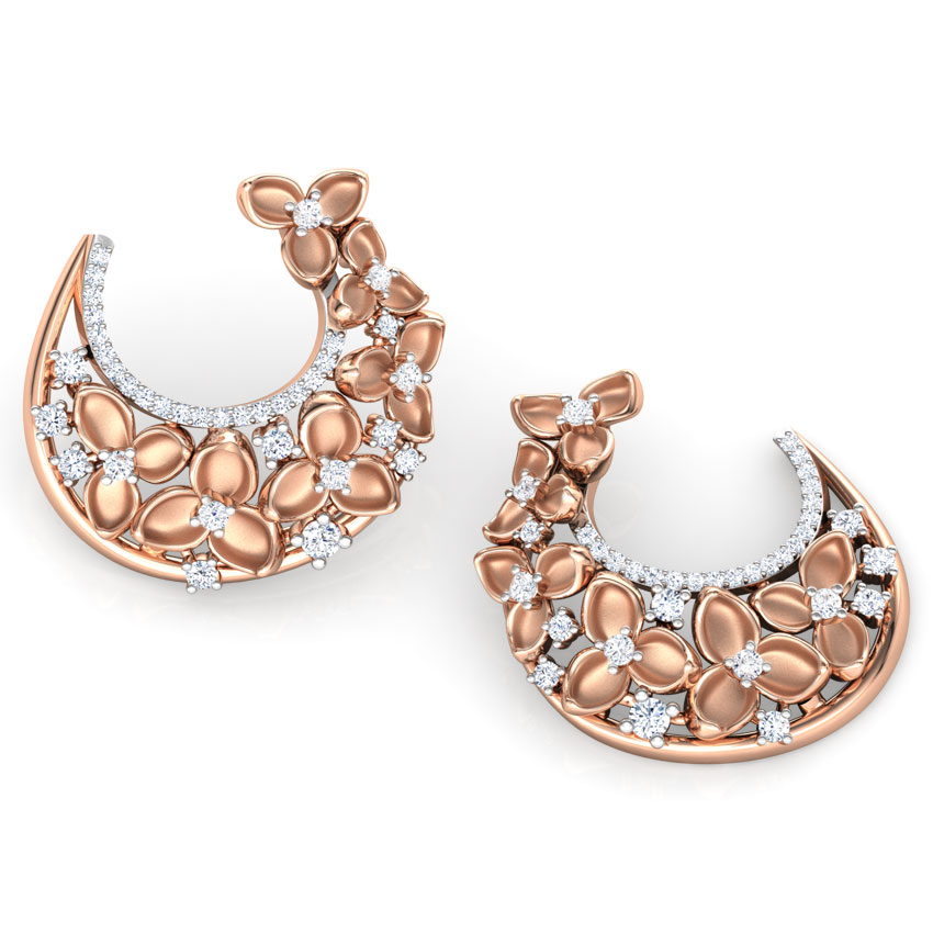 Crescent Bouquet Diamond Chand Bali