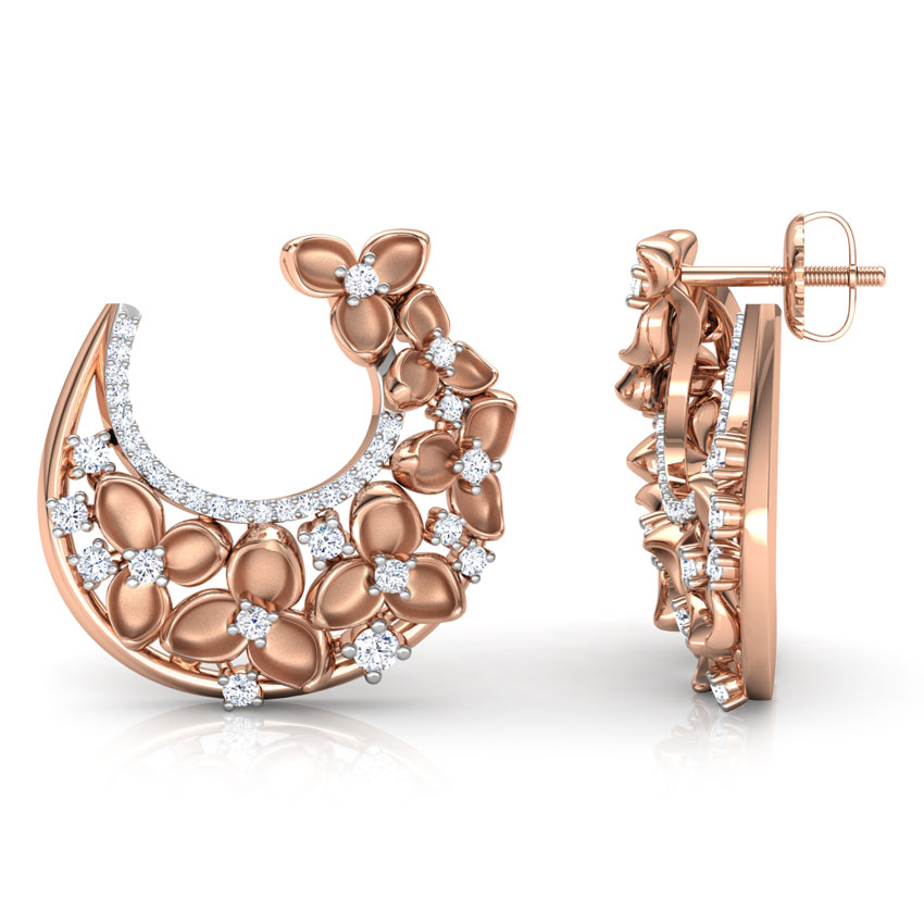Crescent Bouquet Diamond Chand Bali