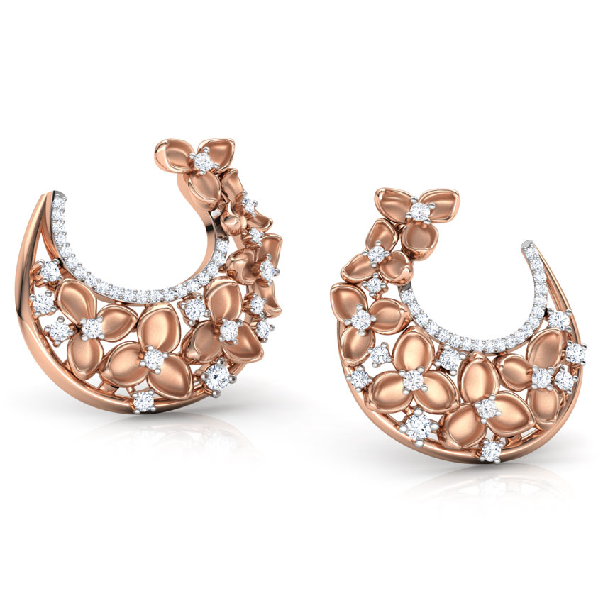 Crescent Bouquet Diamond Chand Bali