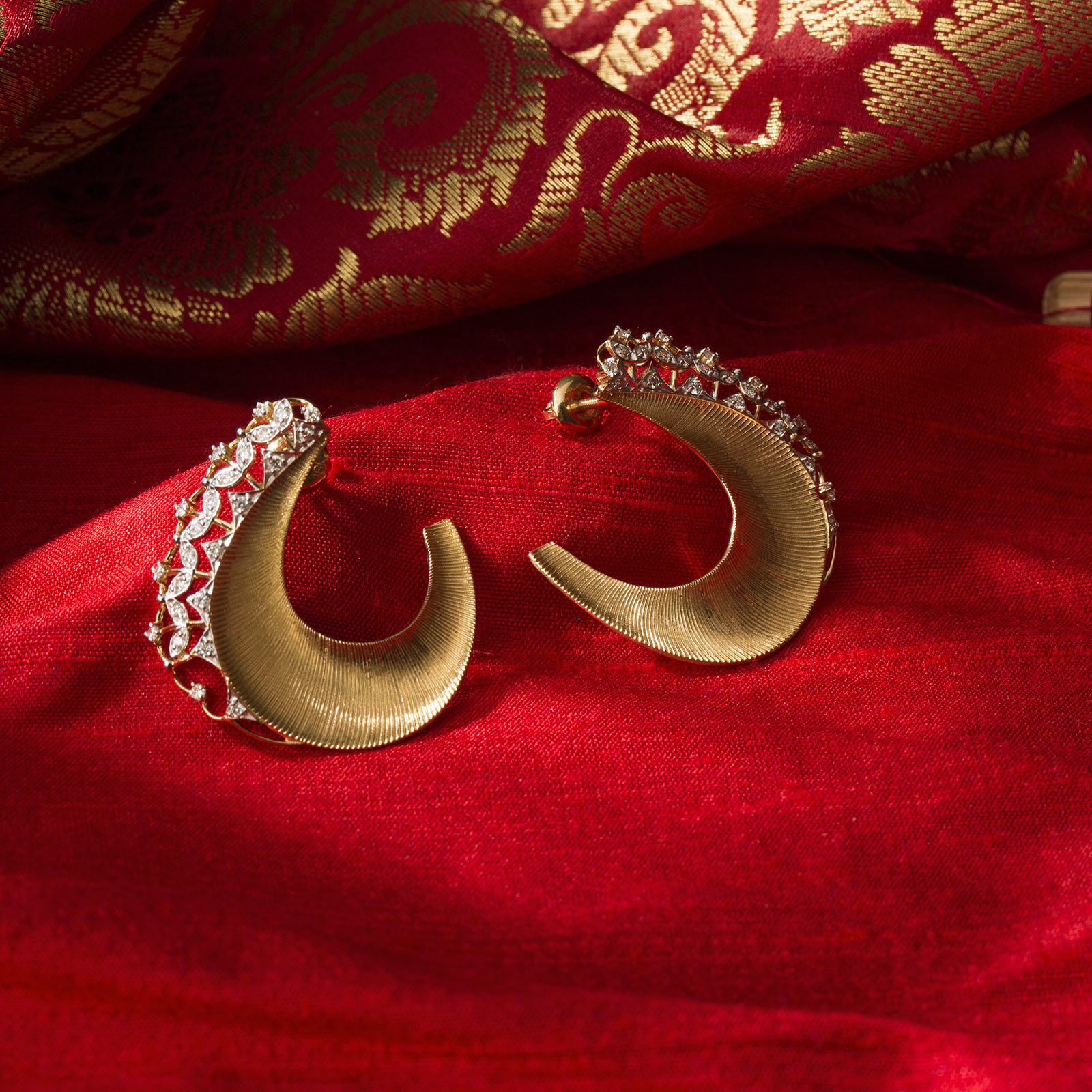 Swerve Brocade Hoop Earrings