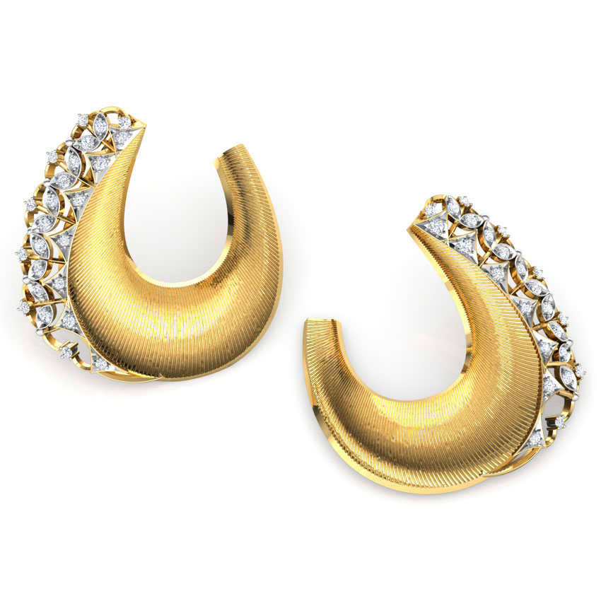 Swerve Brocade Hoop Earrings