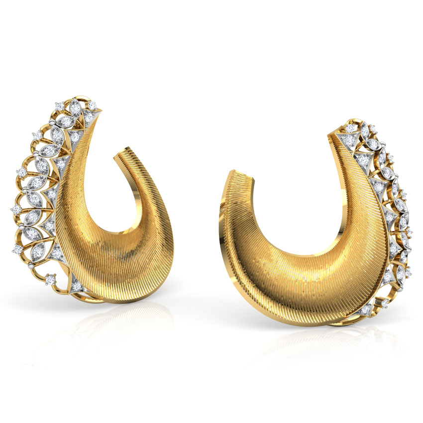 Swerve Brocade Hoop Earrings