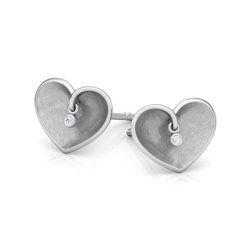 Enfold Heart Diamond  Stud Earrings