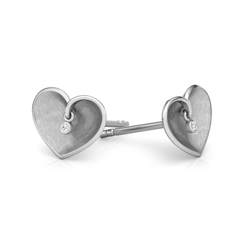 Enfold Heart Diamond  Stud Earrings