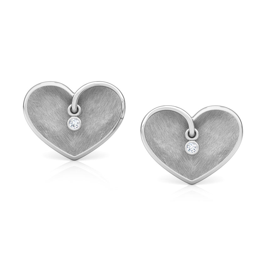 Enfold Heart Diamond  Stud Earrings