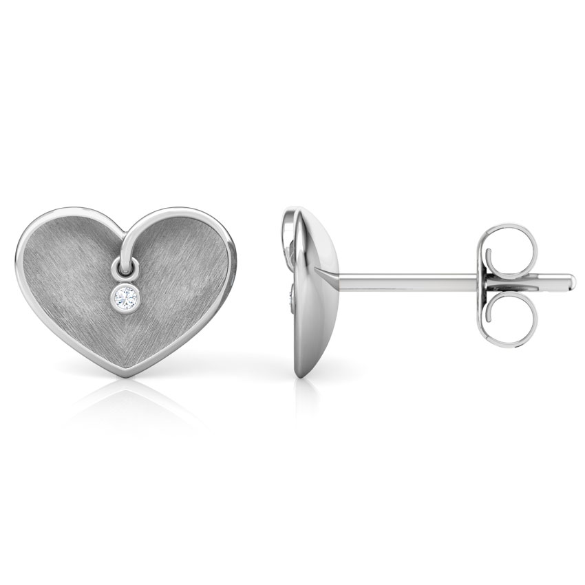 Enfold Heart Diamond  Stud Earrings