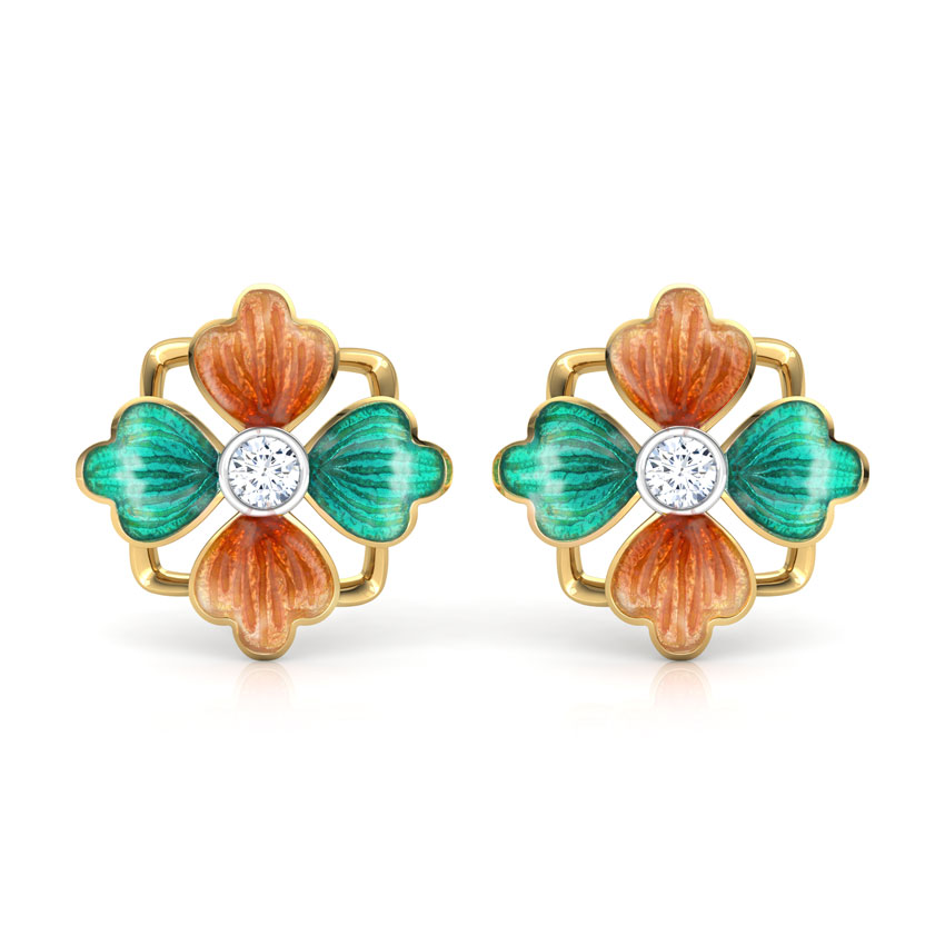 Mahira Tulip Diamond Stud Earrings
