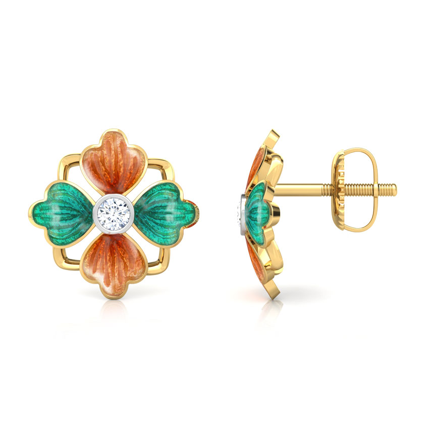 Mahira Tulip Diamond Stud Earrings