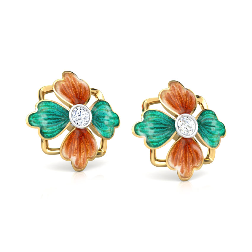 Mahira Tulip Diamond Stud Earrings