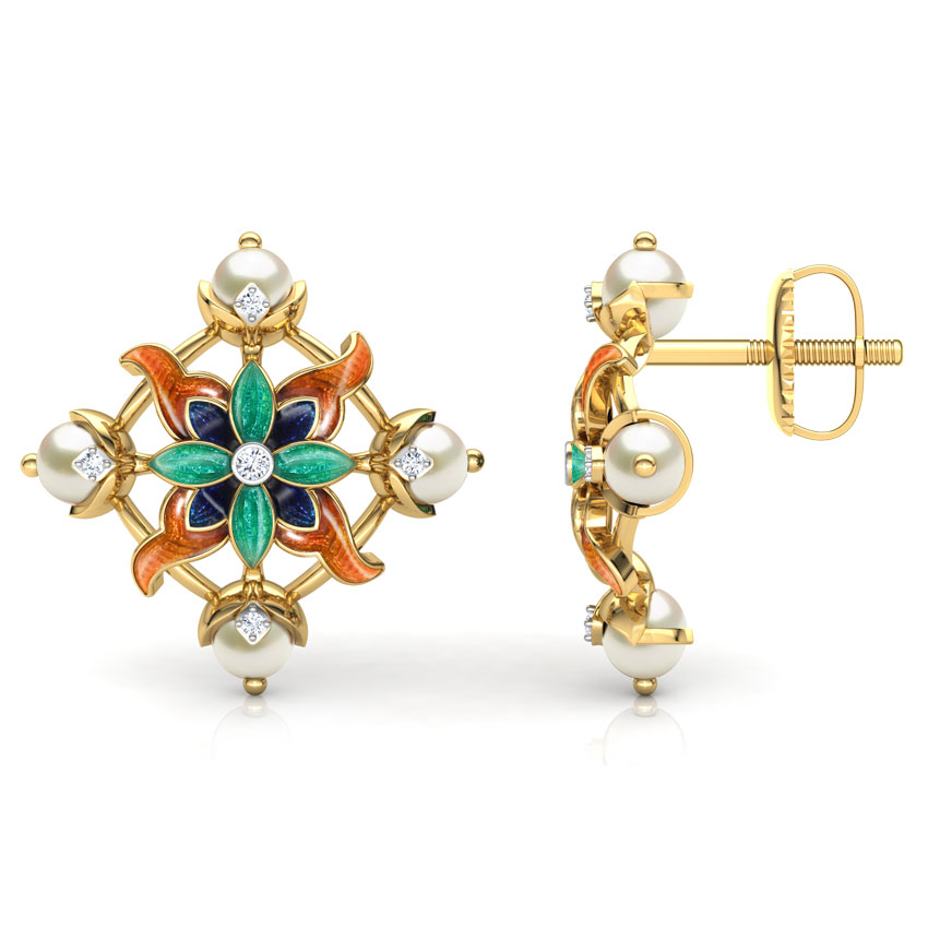 Adah Lily Pearl Stud Earrings