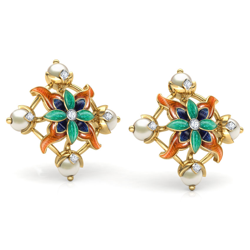 Adah Lily Pearl Stud Earrings