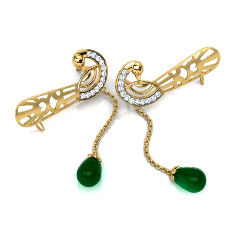 Navilu Plumage Gemstone Ear Cuffs