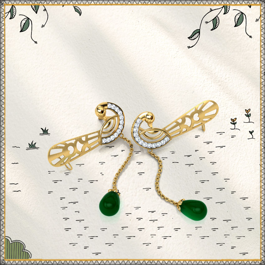 Navilu Plumage Gemstone Ear Cuffs