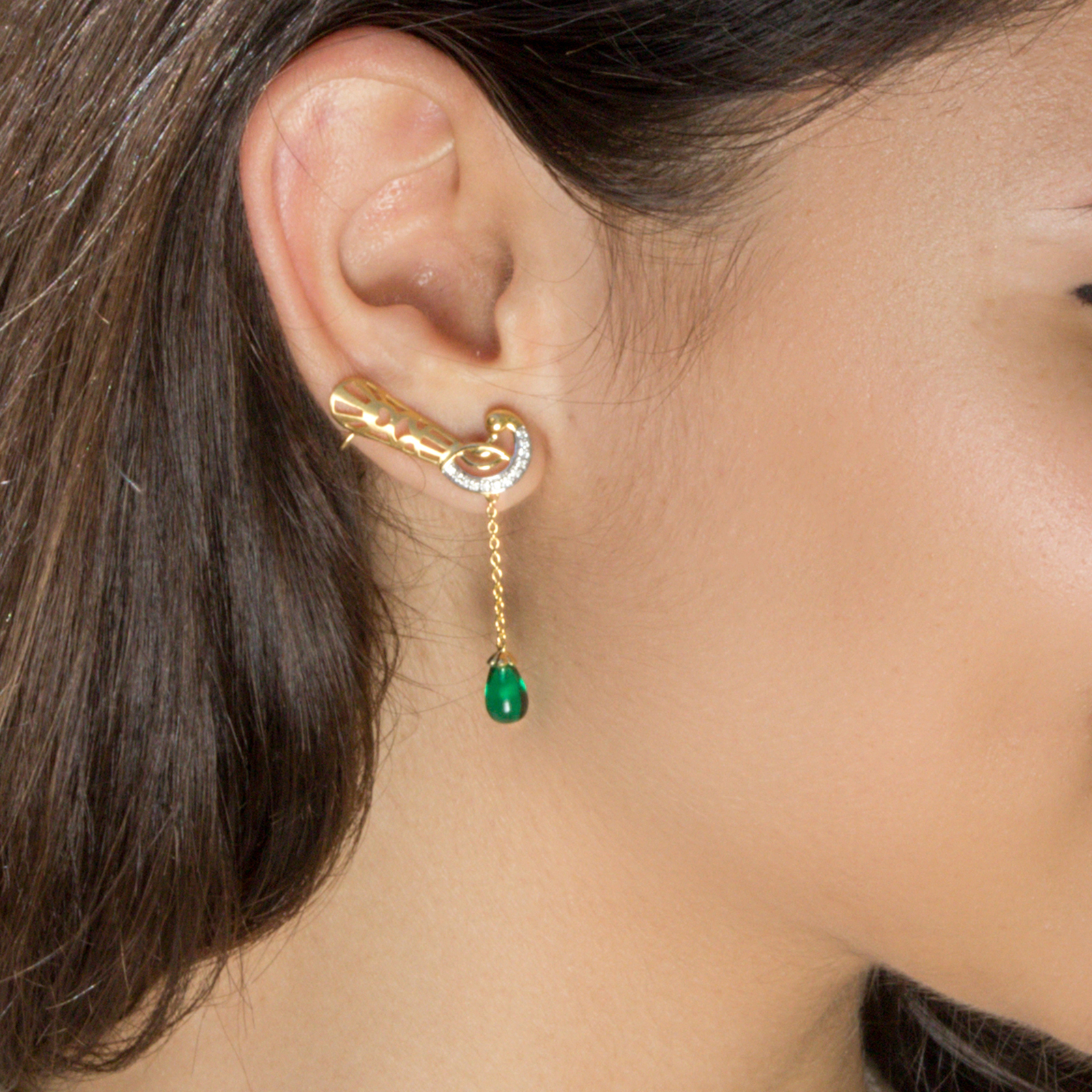 Navilu Plumage Gemstone Ear Cuffs