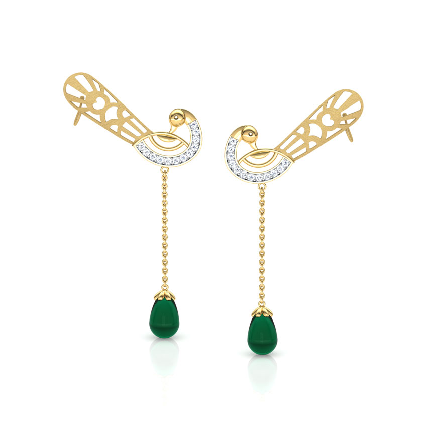 Navilu Plumage Gemstone Ear Cuffs