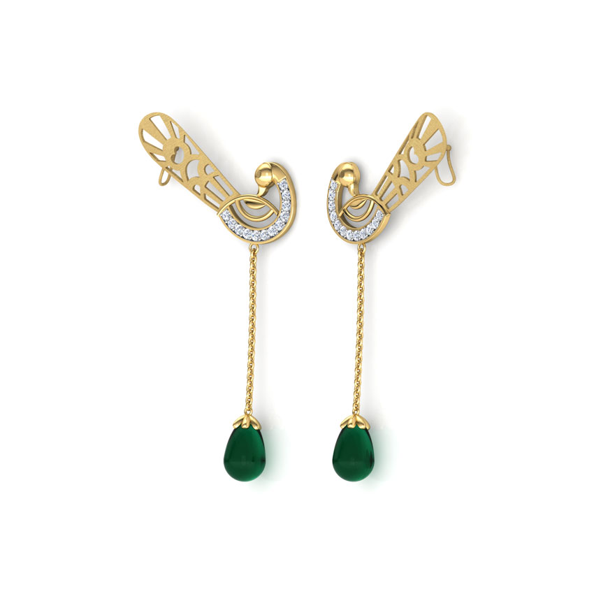 Navilu Plumage Gemstone Ear Cuffs